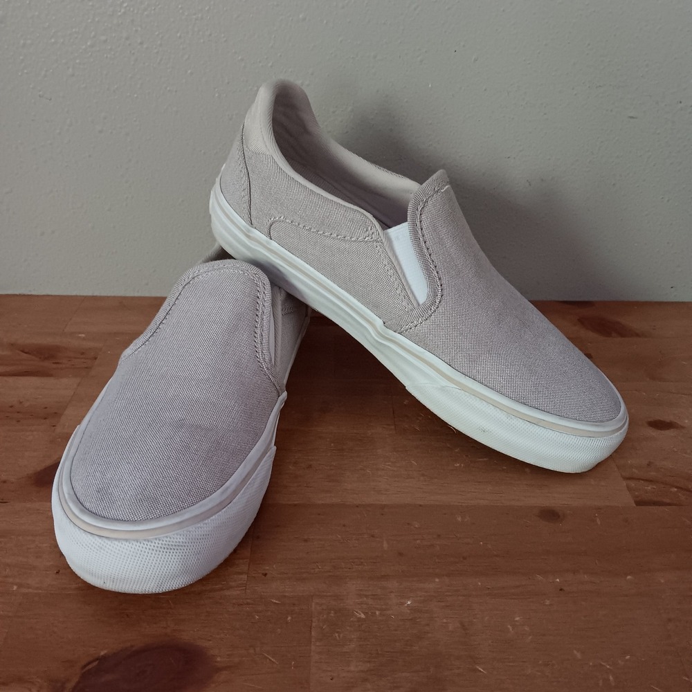 Vans Classic Slip-On Women Size 6 Tan Good Canvas Sneakers 721356